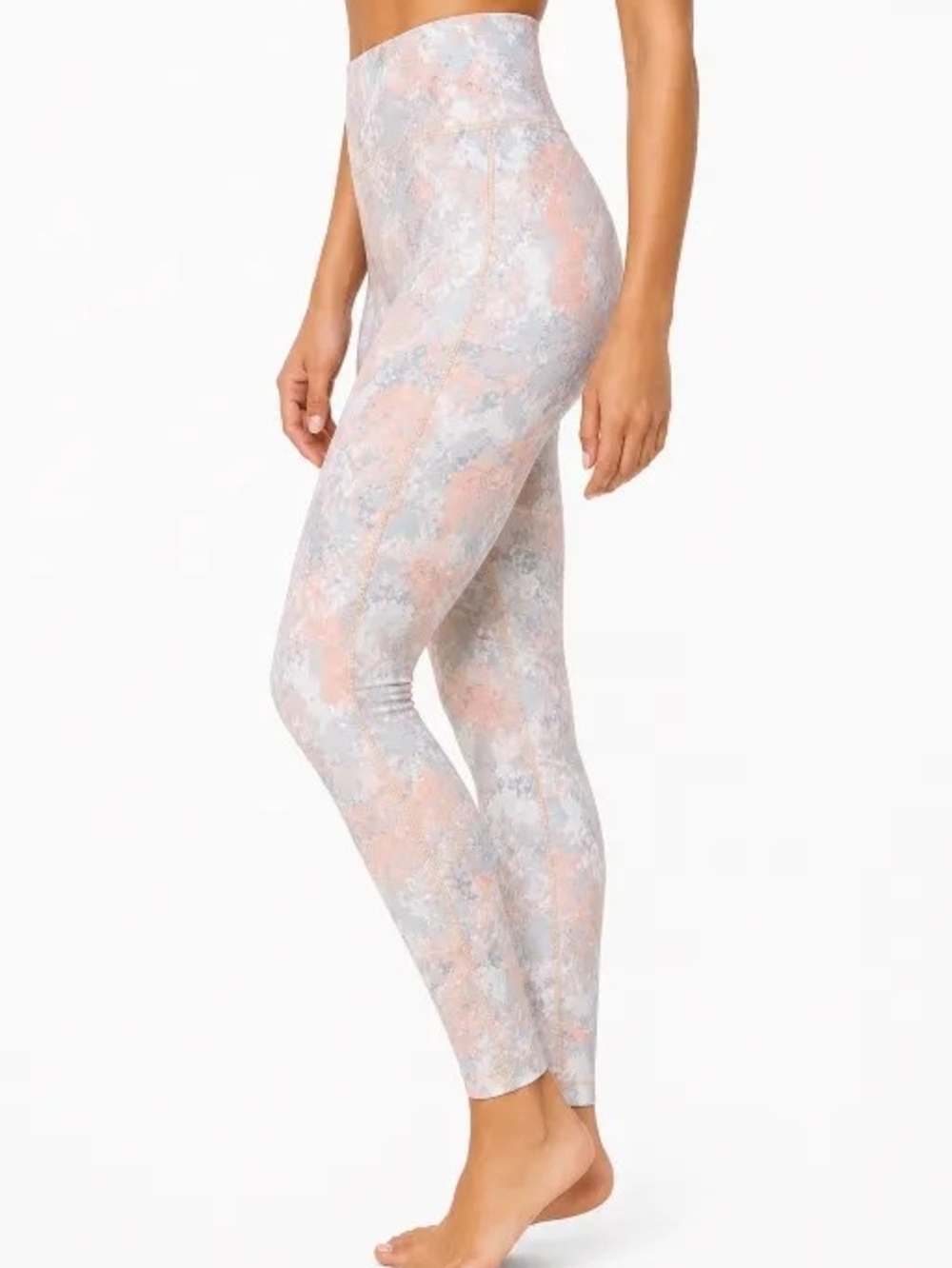 ALO Yoga Peach, Gray and White Marble-Print Leggings - Picture 6 of 7